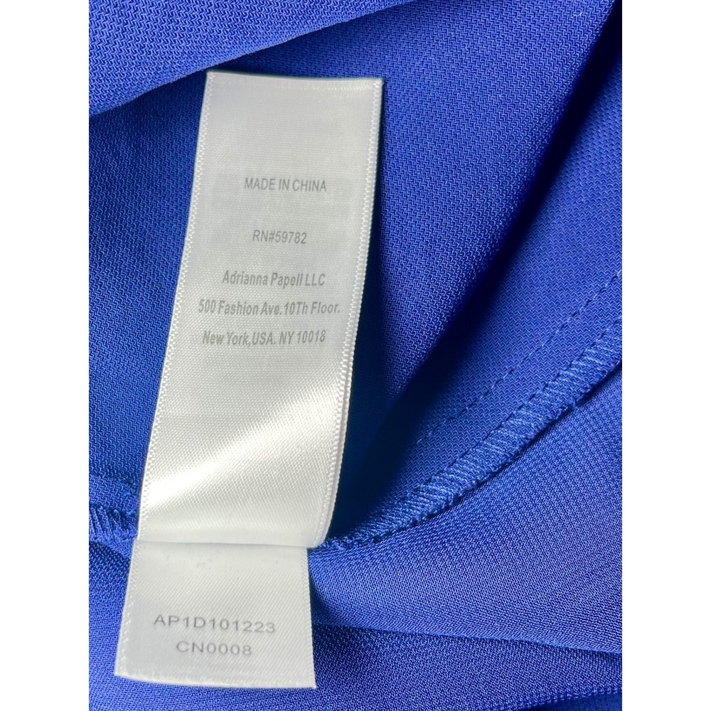 Adrianna Papell Dress Women 8 Cobalt Blue Ruffle Front Shift - Picture 8 of 11